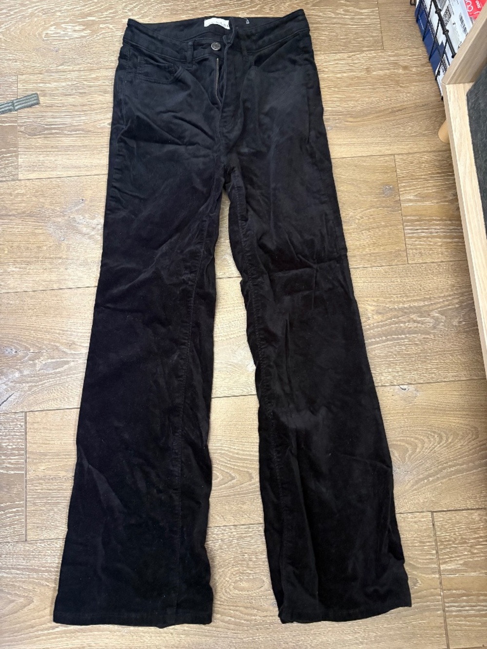 Loft black velvet flares